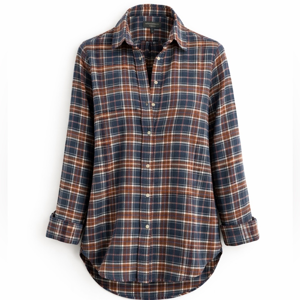 Womens Banana Republic Boyfriend Fit Flannel Buttondown Shirt sz xs
